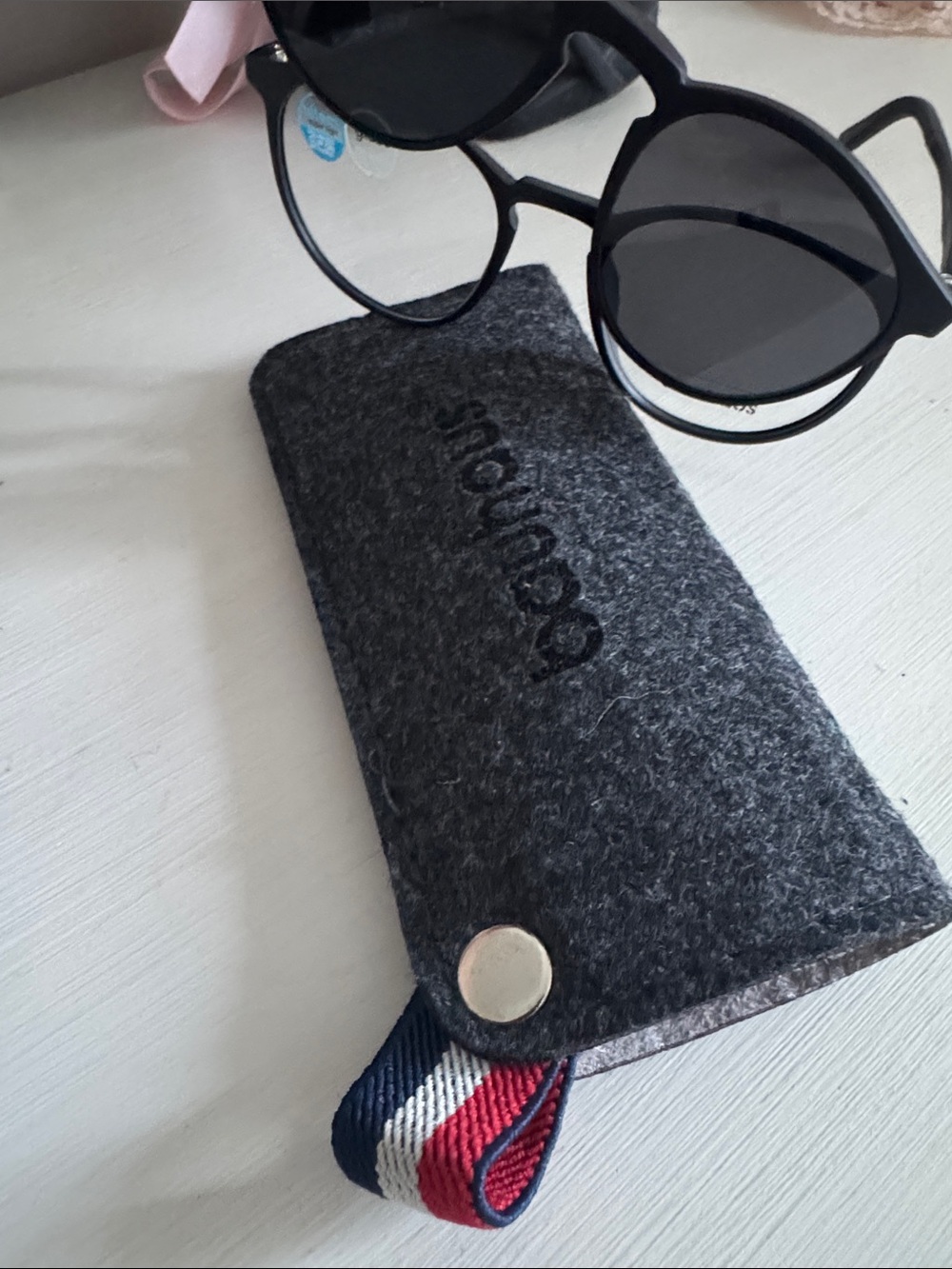 NEW bauhaus EA8035 Black Eyeglasses & Sunglasses with Case